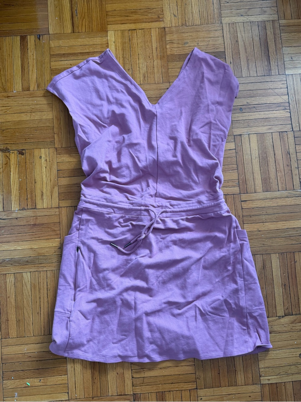 Patagonia Lilac V-Neck Drawstring Mini Dress